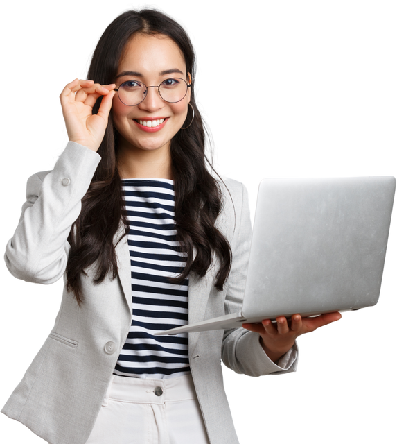 Employee Holding a Laptop 