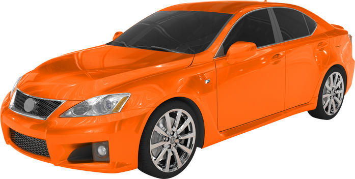 Orange Car Isolated